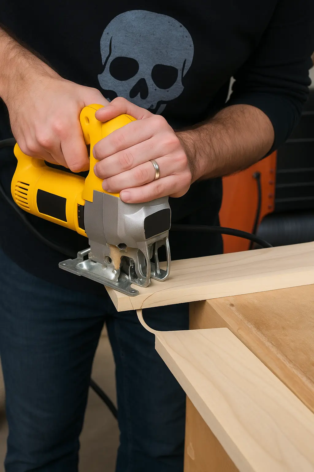 Cutting rounded ends with jigsaw